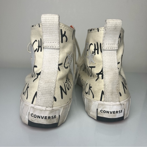 Converse Not A Chuck White and Black Canvas Sneakers - Picture 4 of 8